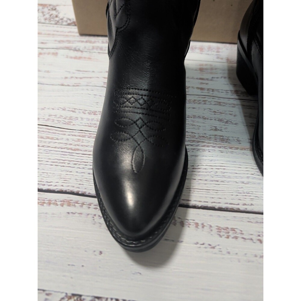 Steve Madden Western Hayward Size 8 Black Leather Cowgirl Boots - Picture 10 of 15